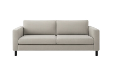 Modern beige sofa isolated on transparent background for interior design