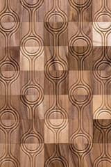 seamless pattern with geometric shapes Cut natural wood