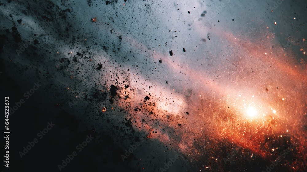 Poster abstract background showing a clash between two opposing elements creating a dynamic and energetic v