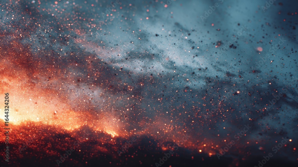 Poster abstract background showing a clash between two opposing elements creating a dynamic and energetic v
