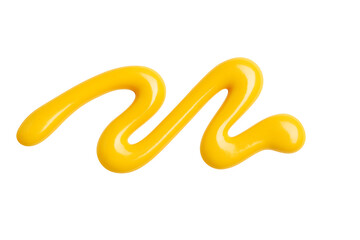 Yellow Glossy Paint Swoosh on White Background