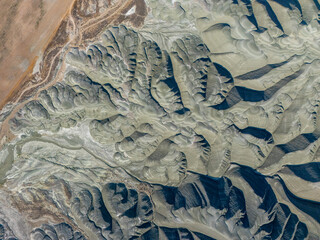 Nallıhan aerial view of rugged hills and deep valleys, showcasing unique geological formations and...