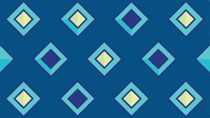 Fototapeta premium Abstract geometric pattern featuring diamond shapes in shades of blue and yellow