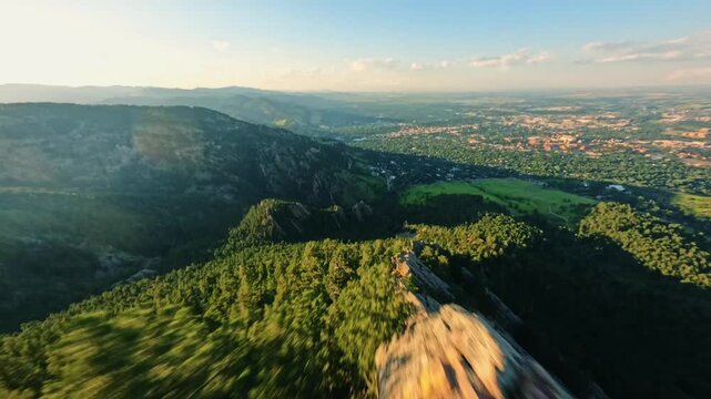 FPV dive down flatirons in colorado 4K