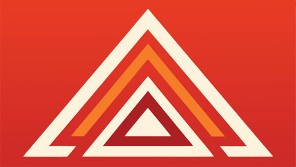 Abstract geometric triangle design in shades of red, orange, and cream suitable for various projects