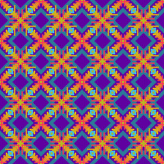 Seamless vintage floral geometric pattern with pink flowers for wallpaper and fabric design