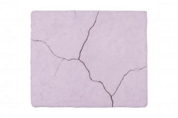 Cracked purple surface revealing textural damage, highlighting fragility and aging process against translucent backdrop