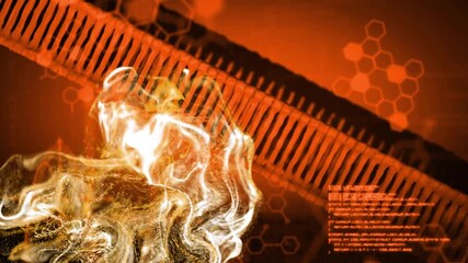 Ribbon revealing particle cloud drifting upward and weaving segments for data visualization - Powered by Adobe