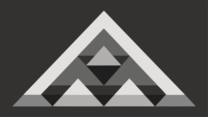 Abstract geometric triangle shape design in shades of gray with transparency for versatility