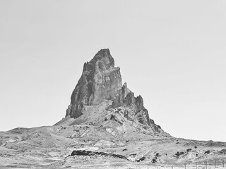 desert mountain black and white