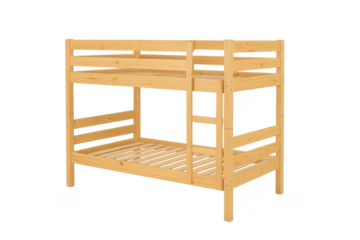 Wooden bunk bed isolated on transparent background