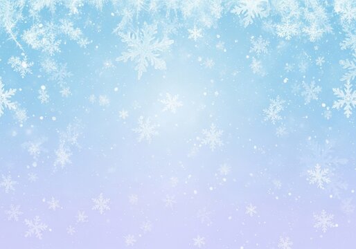 Beautiful Falling Snowflakes on a Gradient Blue and Purple Christmas Background - Powered by Adobe