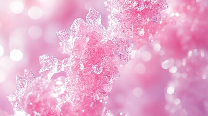 Pink crystalline DNA helix in soft focus