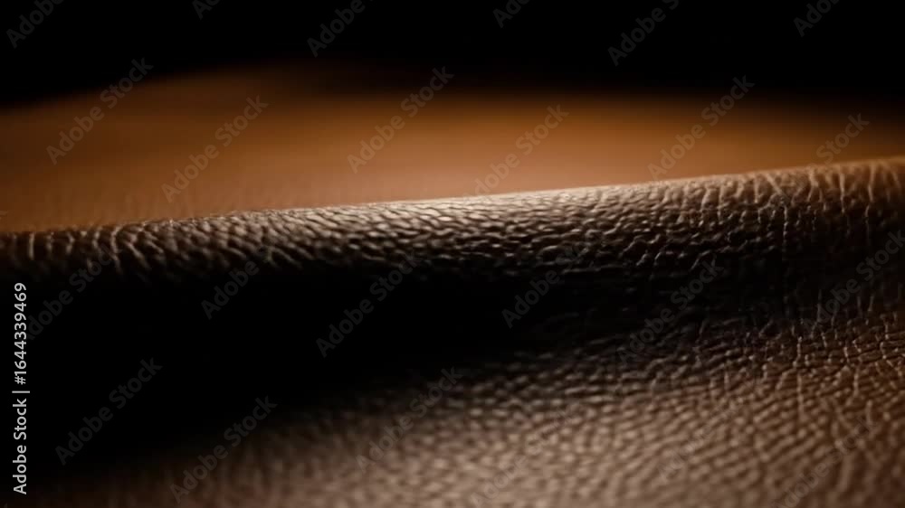 Poster Detailed Brown Leather Texture Under Dim Lighting Showing Fine Grain Patterns And Subtle Variations In Tone For Use As A Background Or Design Element