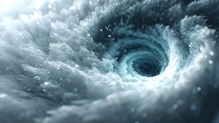 Abstract Digital Illustration of a Swirling Vortex or Whirlpool with Snowy Texture