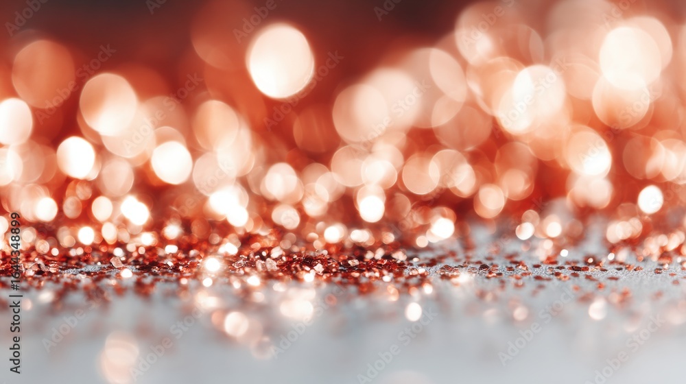 Poster sparkling copper glitter creating a shimmering effect at a decorative event