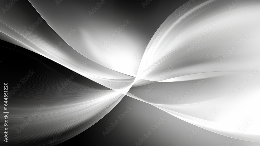 Poster black and white image of a wave with a white background. the image has a sense of movement and fluid