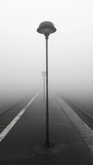 Foggy Platform, Lone Lamppost