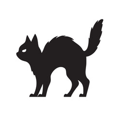 Scary black cat silhouette for Halloween