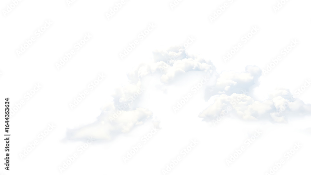Poster realistic white cloud sky element isolated on transparent background fluffy clouds in cutout isolate