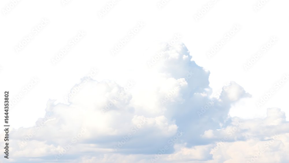 Poster realistic white cloud sky element isolated on transparent background fluffy clouds in cutout isolate