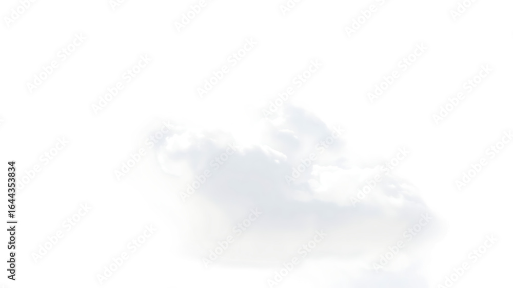 Poster realistic white cloud sky element isolated on transparent background fluffy clouds in cutout isolate
