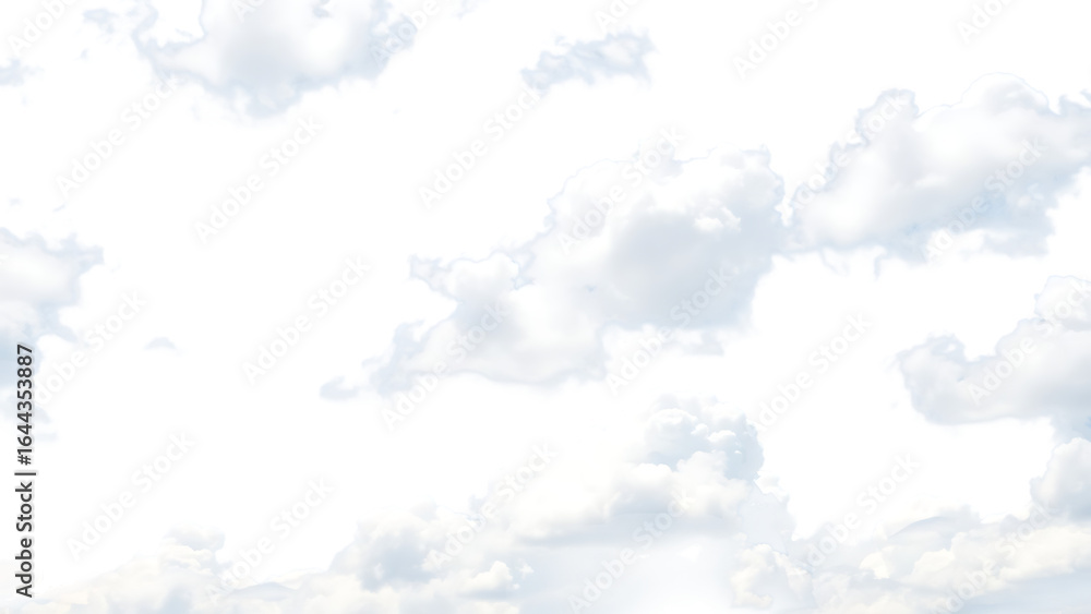 Poster realistic white cloud sky element isolated on transparent background fluffy clouds in cutout isolate