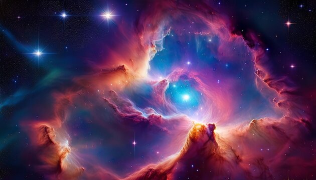 artistic rendering of the orion nebula astronomy photography from a telescope as a stars and cosmic background - Powered by Adobe