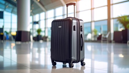 Modern Suitcase in Spacious Airport Terminal