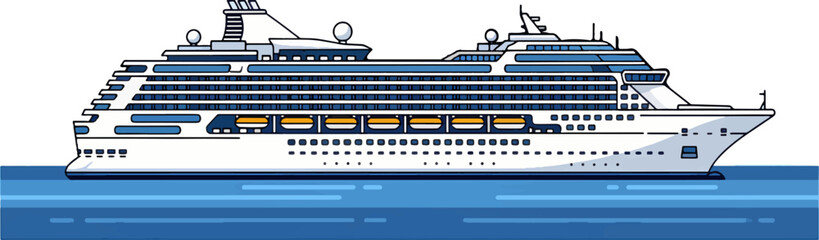 big blue cruise ship in the ocean