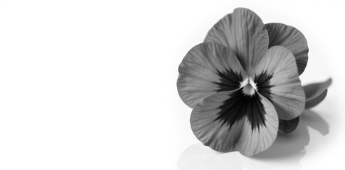 Fototapeta premium Single blue pansy flower, vibrant petals, isolated on pure white background , blue pansy, floral