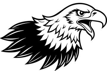 Fototapeta premium Eagle vector illustration with wings spread in a flying pose
