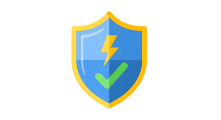 Boost your digital security with this eye-catching shield icon featuring a lightning bolt and check mark, promising protection and success for your brand's online presence