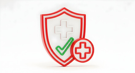 Obraz premium Reliable health insurance protection offers peace of mind, safeguarding your well-being with a secure shield and positive assurance, ensuring complete medical coverage and support