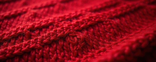 Cozy red knitted sweater texture, festive Christmas background , winter, knit, festive season