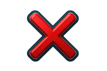 Obraz premium Red cross mark blocking, indicating rejection or cancellation, cutting through transparent surface with sharp dark border