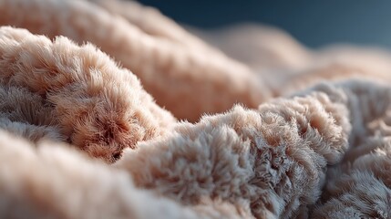 Abstract beige fur texture, close up detail of soft fuzzy surface