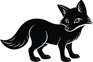 Stylized black fox silhouette with white outline