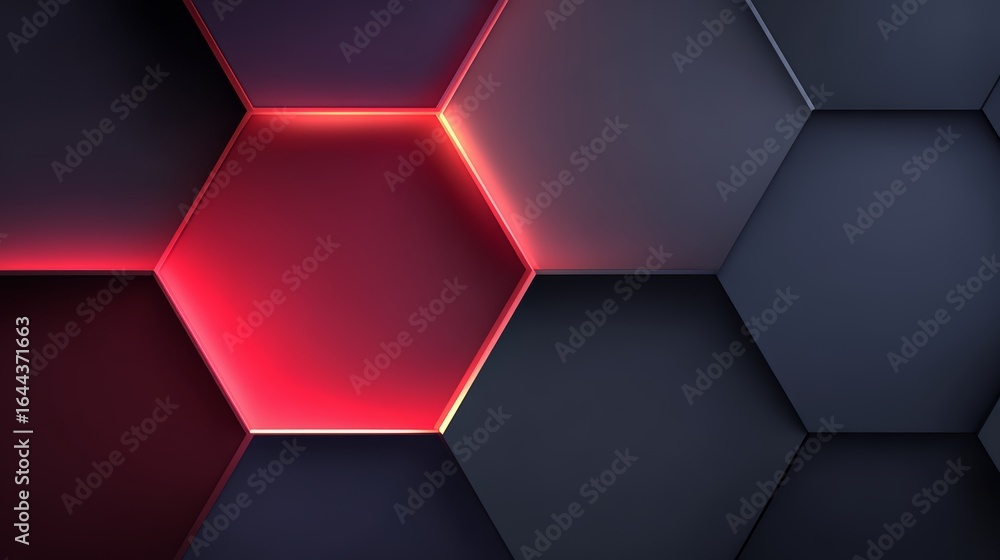 Poster black and red background with a red square in the middle. the red square is the main focus of the im
