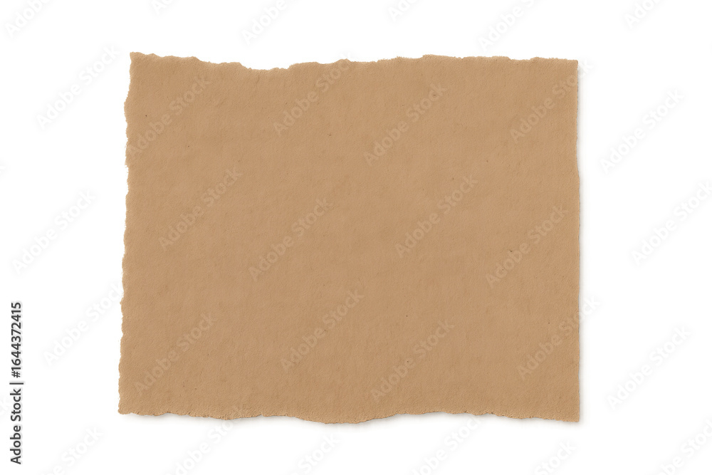Aufkleber rectangular cardboard fragment featuring ragged edges, positioned against transparent backdrop, idea