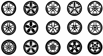 A Diverse Collection of Automotive Wheel Designs Showcasing Various Spoke Patterns and Styles for Vehicle Customization and Enthusiasts