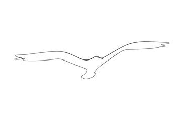 Obraz premium Flying bird outline vector illustration minimal design for graphic resources and bird watching enthusiasts vector art