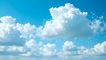 Futuristic Cloud Computing Concept with Glowing Connections in the Sky