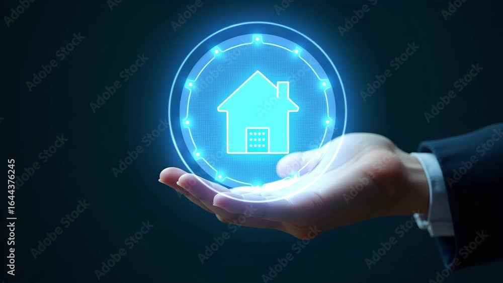 Poster flat hand using holographic device to explore tax strategies for small businesses - simple vector il