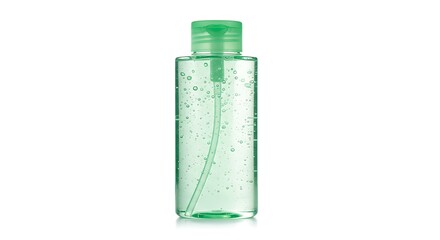 Green Hand Sanitizer Bottle on White Background