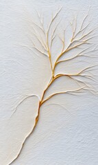 Cream Colored Tree Branches Abstract Digital Painting Art