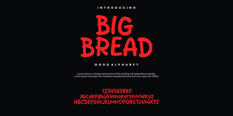 Big Breadabstract minimal modern alphabet fonts. Typography technology vector illustration
