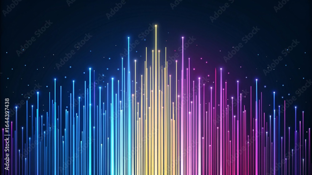 Aufkleber dynamic abstract data streams of vibrant colors representing technology, digital transformation and 