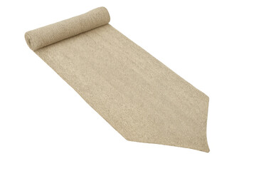Beige table runner partially rolled on transparent background