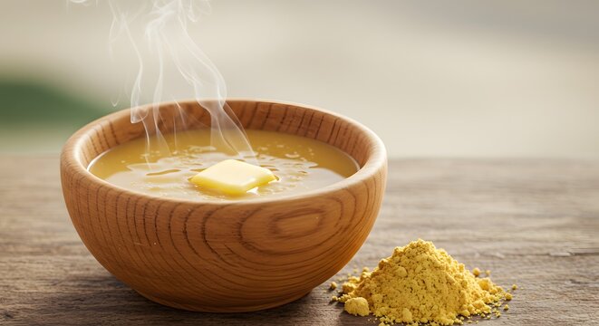 "Goldene Butter Schmilzt im Tibetischen Buttertee"